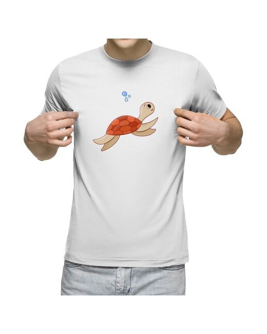 US Basic футболка Черепаха водная красная мультяшная S меланж