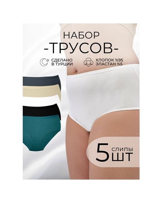 ALYA Underwear Комплект трусов слипы набор 5 шт хлопок Турция