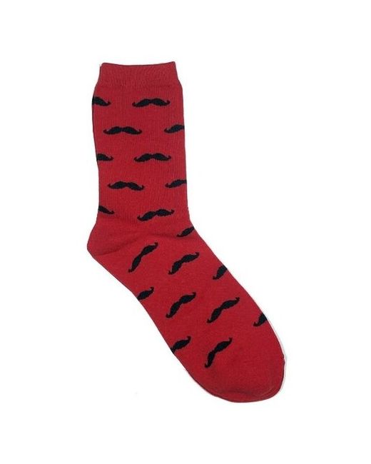 2Beman носки красные с черными усами р.38-43 рисунком унисекс