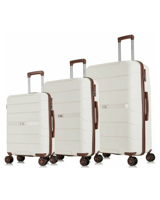L'Case комплект ударостойких чемоданов с маневренными двойными колесами 360 и кодовым замком TSA Singapore 3 шт.
