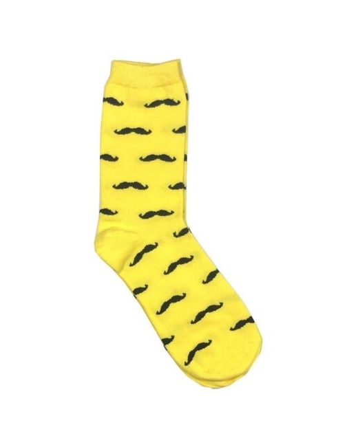2Beman носки желтые с черными усами р.38-43 рисунком унисекс
