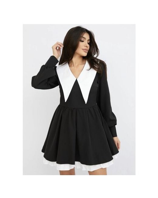 l_shop_ Платье черное с белым воротником/Уэнсдей/праздничное стильное р-р 42-44