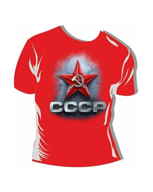 Подарки Футболка Звезда СССР красного цвета с гимном размер 48 светится в темноте