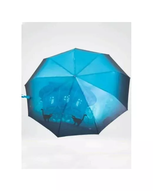 Universal Umbrella Зонт с кошками полуавтомат сине-зеленый
