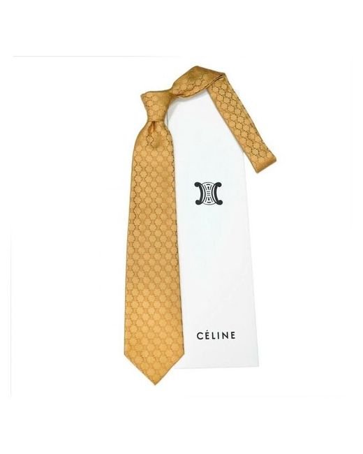 Céline Желто галстук с логотипами 852662