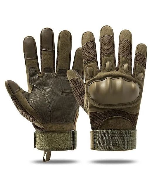 Oklai Тактические перчатки сенсорные военные Олива Кастет XL