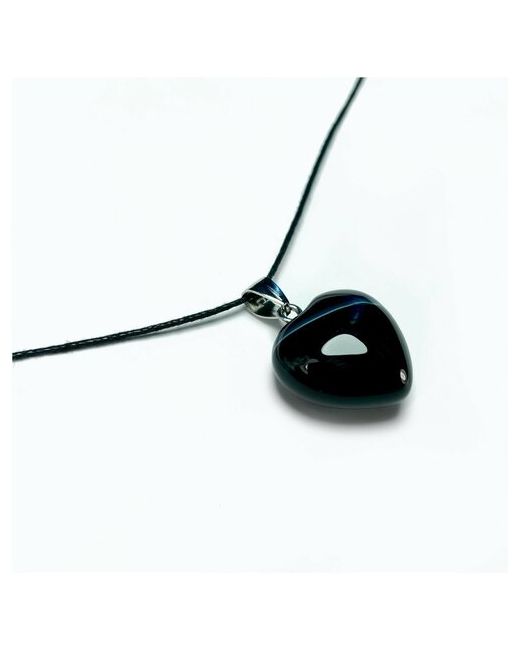GrowUp Кулон подвеска талисман Сердце на шнурке Черный агат 2 см