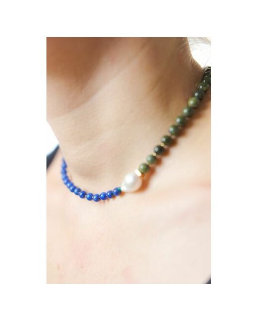 Carolon Чокер ожерелье для Стильный чокер на шею Базовое колье из жемчуга и натуральных камней 35 см