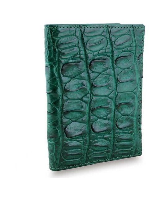 Exotic Leather Кожаная обложка на паспорт из кожи крокодила зеленая