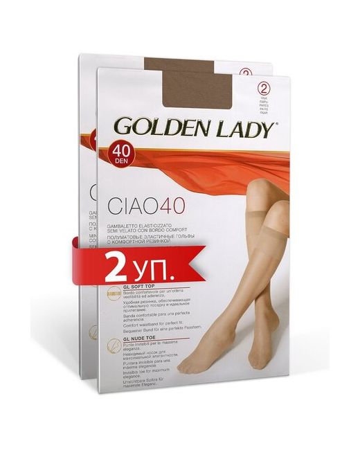 GoldenLady Гольфы Ciao 40 синтетические упаковка 2 пары набор упаковки размер 0 Melon