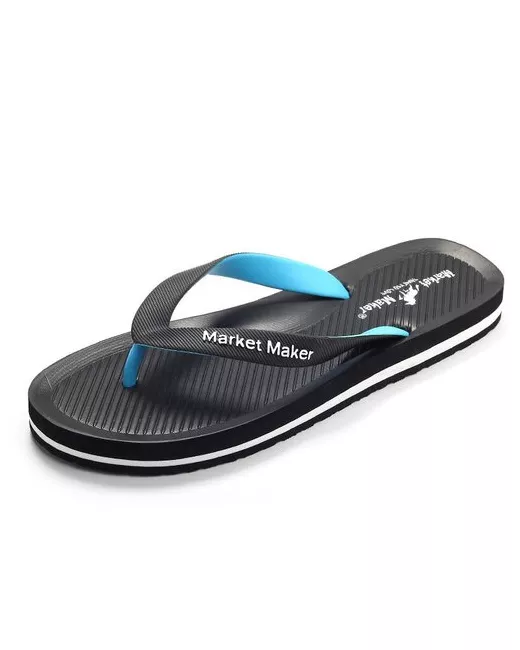 Bestyday пляжные шлепанцы на нескользящей подошве летние спортивные сандалии для пляжа Черно-голубые размер S