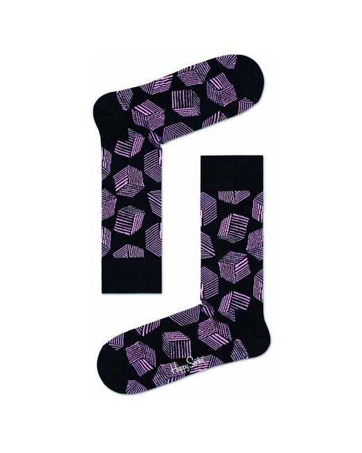 Happy Socks Носки унисекс Box Sock с цветными кубиками черный фиолетовым 25