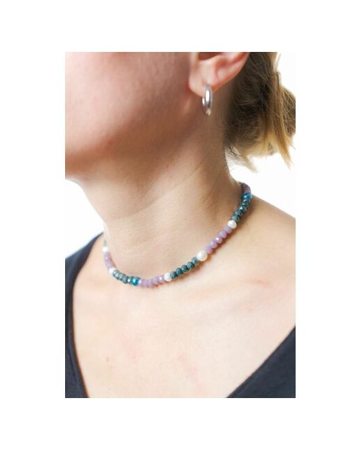 Carolon Чокер ожерелье для Стильный чокер на шею Колье из жемчуга и натуральных камней 35 см