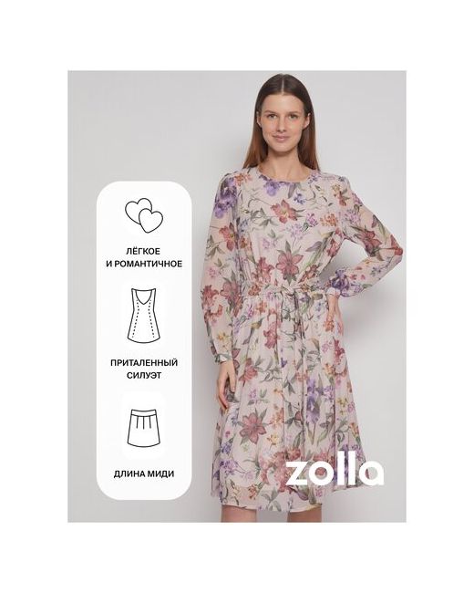 Zolla Шифоновое платье с цветочным принтом размер S
