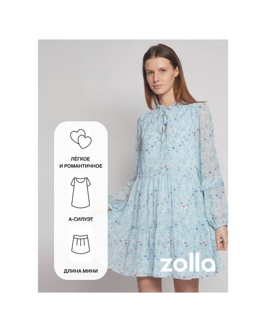 Zolla Ярусное платье из шифона с блёстками Светло размер XL