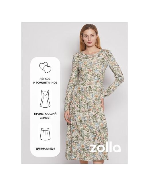 Zolla Платье миди из вискозы с принтом размер M