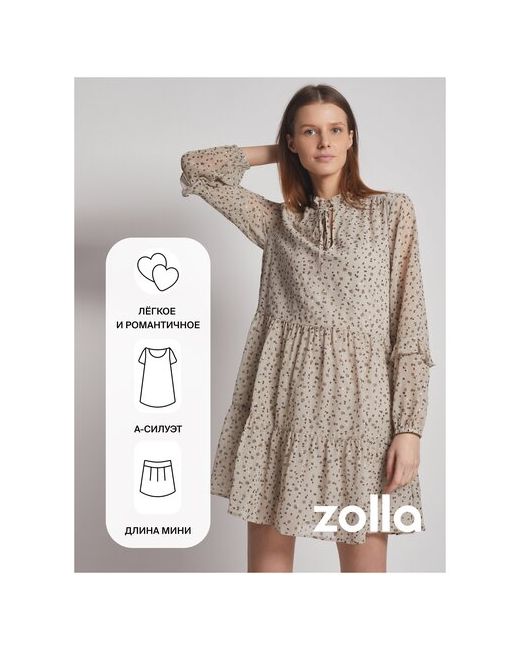 Zolla Ярусное платье из шифона с блёстками размер M