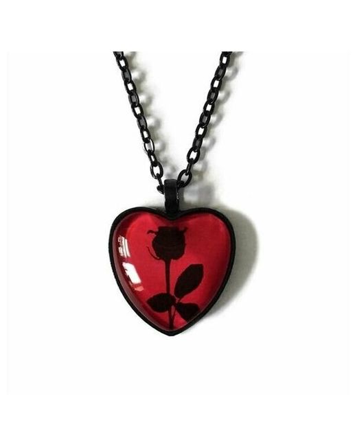 Филькина Грамота Ожерелье с подвеской в виде красного сердца розой