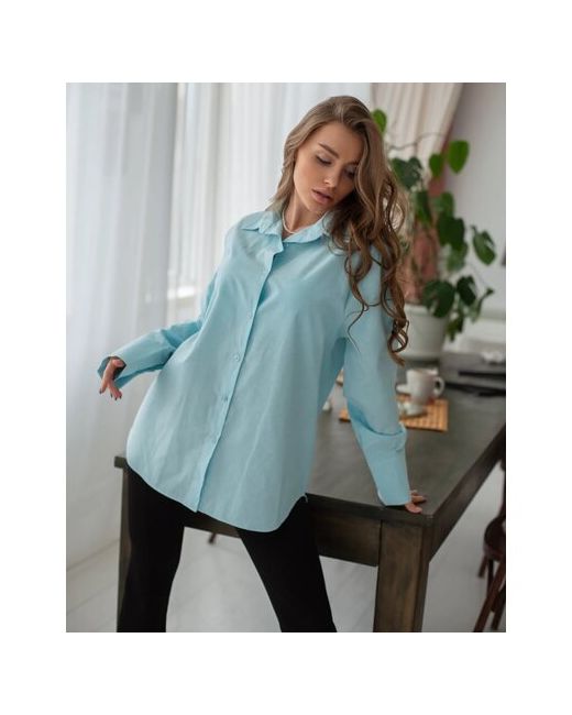 QU Style Рубашка хлопковая женская oversize размер 42-46