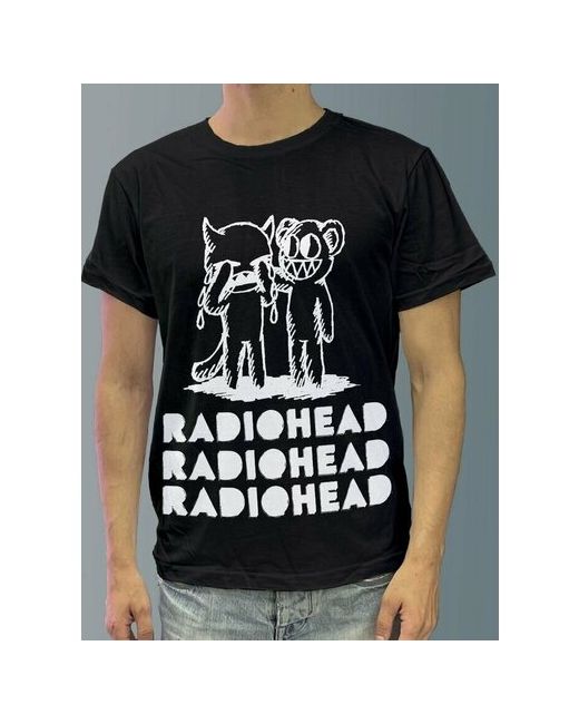 Будь на стиле Футболка черная из хлопка с DTF рисунком музыка Radiohead 1295