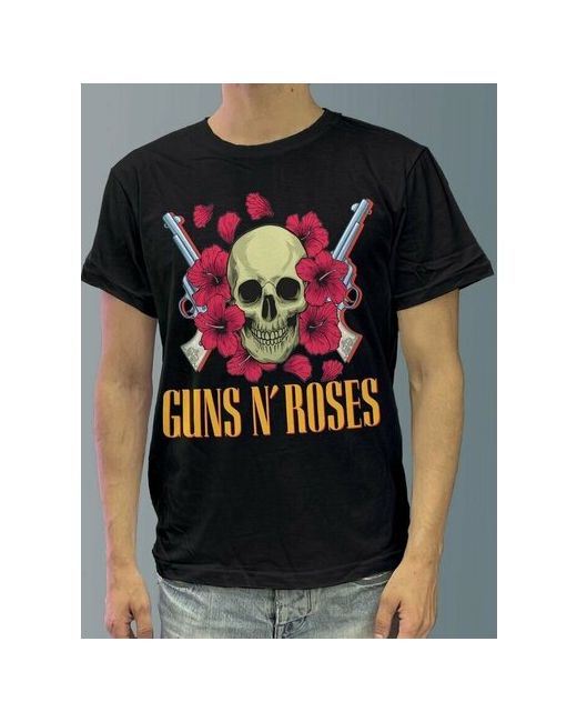 Будь на стиле Футболка черная из хлопка с DTF рисунком Музыка Guns n Roses 1263