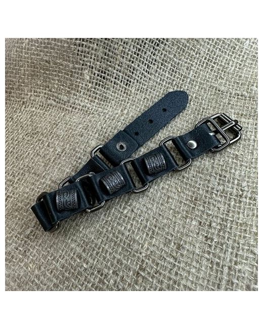 Leraty Кожаный браслет с металлическими символами кожа/сталь