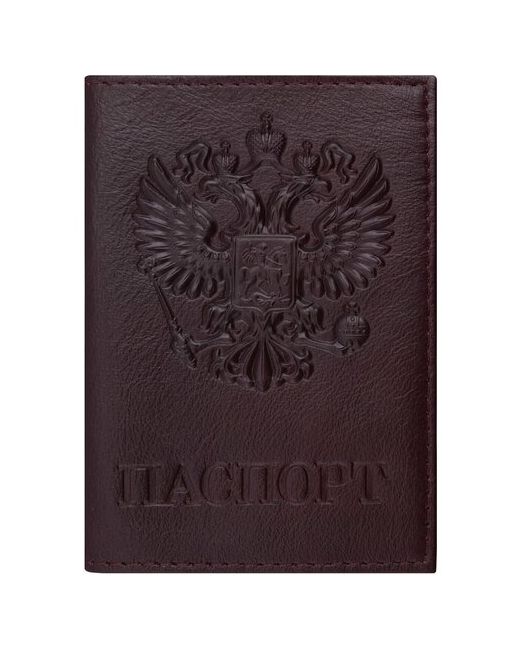 Brauberg Обложка для паспорта натуральная кожа Virginia Герб темно-бордовая 237199
