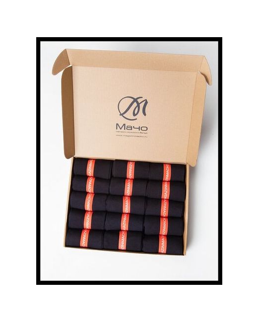 Мачо Набор классических хлопковых черных носков 15 пар с резинками для хранения Magazinmacho