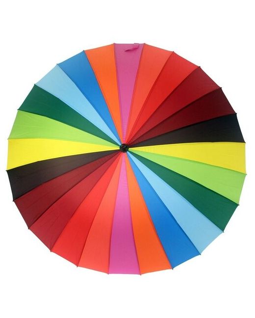 Yuzont зонт-трость радуга 24 спицы механика ручка-крюк полиэстер купол 100 см. Y415