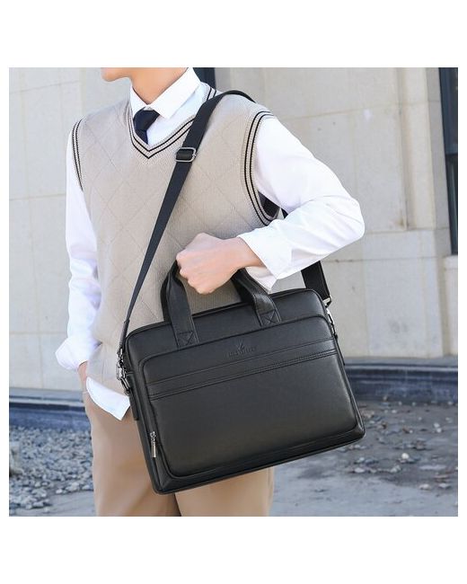 Loui Vearner Деловая сумка портфель черная Портфель для документов А4 ноутбука через плечо