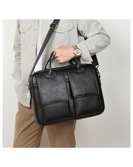 Loui Vearner Деловая сумка портфель черная Портфель документов А4 для ноутбука