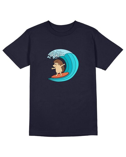 US Basic футболка Милый ёжик ловит волну на сёрфе 2XL