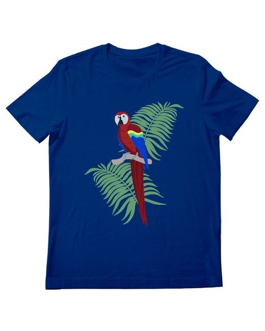 Roly футболка Попугай ара и пальмовые листья S темно-