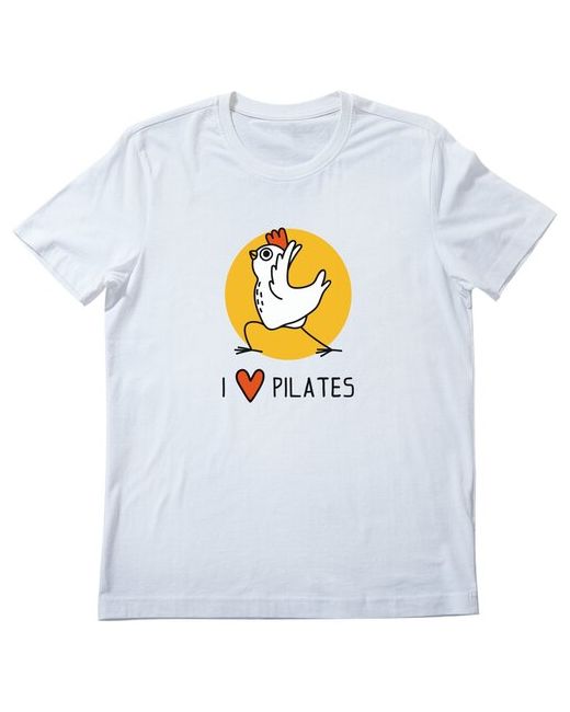 Roly футболка Я люблю пилатес. Спортивная курица на желтом фоне XL