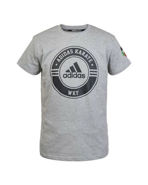Adidas Футболка Combat Sport T-Shirt Karate WKF серо-черная размер S