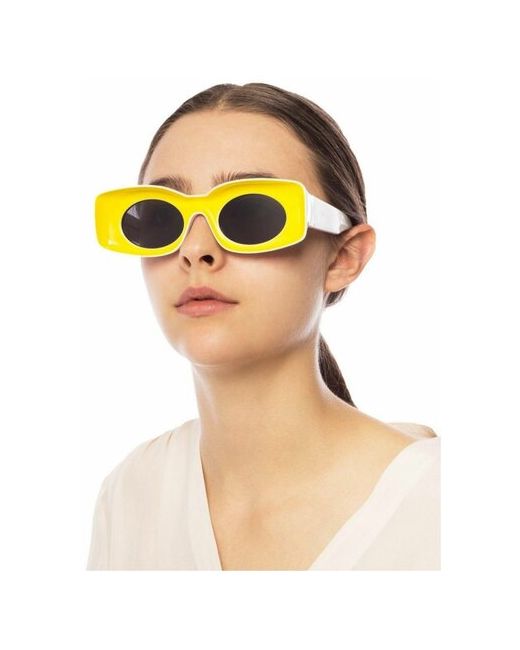 Prelesti Солнцезащитные очки с широкой яркой оправой лимонно-желтые