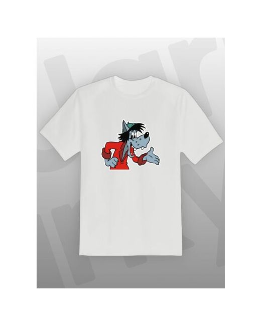 Jarky Стильная футболка с принтом Волк в красном Ну погоди Базовые оверсайз размеры надпись со смыслом Хлопок
