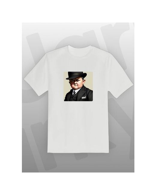 Jarky Стильная футболка с принтом Арт Хасбула в шляпе Базовые оверсайз размеры надпись со смыслом Хлопок
