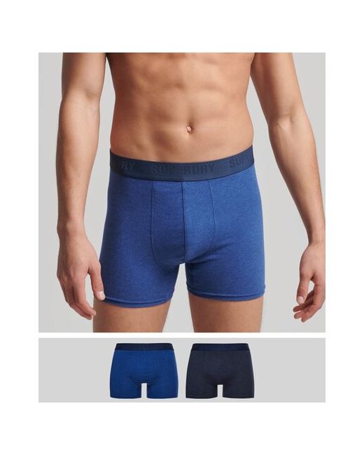 Superdry Нижнее белье для BOXER MULTI DOUBLE PACK 6PN Bright Blue/Navy Marl размер L