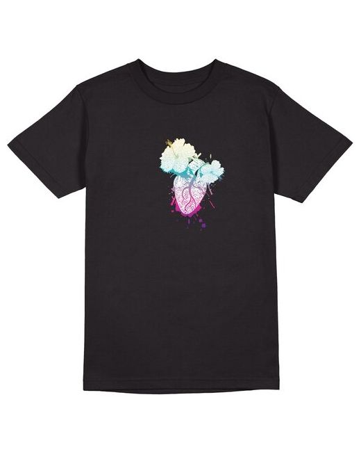 US Basic футболка Человеческое сердце с цветами гибискуса M