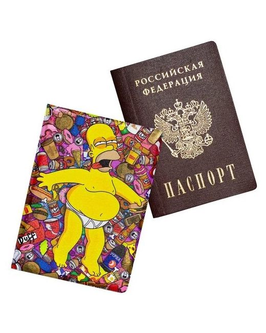 Keks Обложка чехол на паспорт Гомер Симсон Рай Homer Simpson
