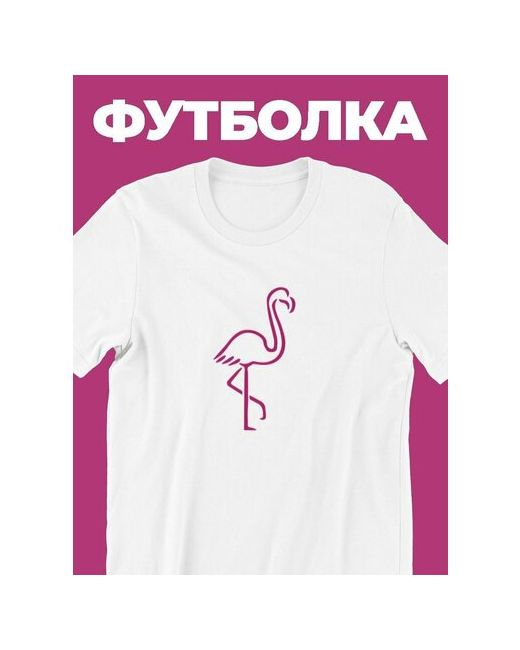shulpinchik Футболка с принтом фламинго розовый минимализм для женщины девушки