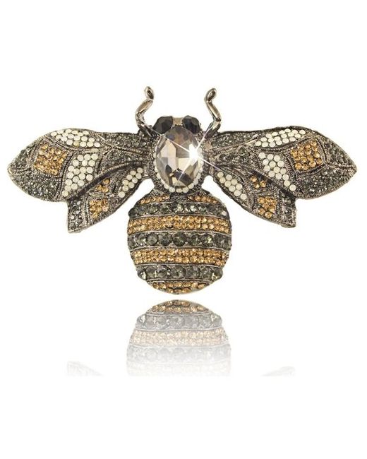 BelBars Брошь большая пчела на пальто под золото