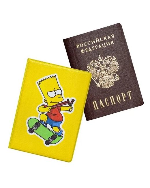Keks Обложка чехол на паспорт Барт Симпсон Попа Bart Simpson