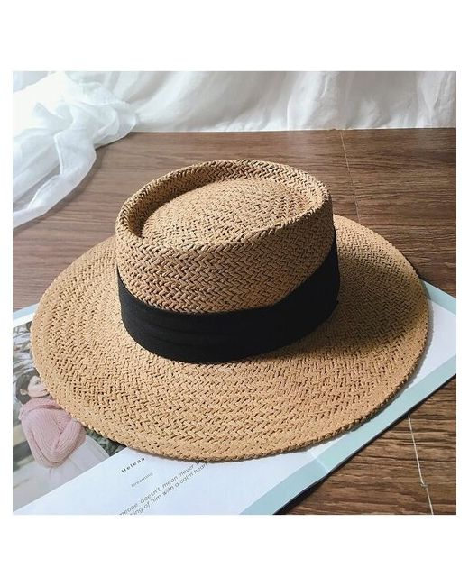 Amte Шляпа соломенная плетеная канотье пляжная летняя панама