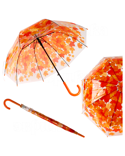 ЭВРИКА подарки и удивительные вещи Зонт Цветы малый зеленые Эврика зонт-трость прозрачный унисекс 8 спиц диаметр купола 80 см