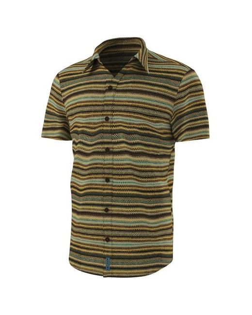 Anomy Рубашка летняя быстросохнущая с коротким рукавом Plum Truffle черная в полоску размер M