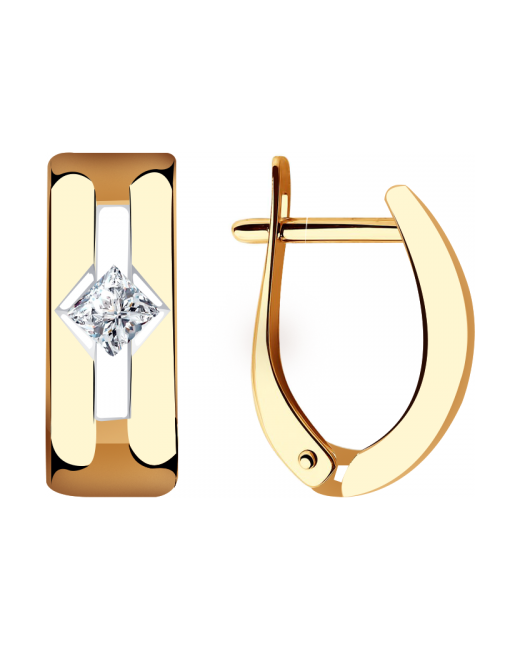 Diamant-Online Золотые серьги Александра кл3605а-62сбк с Swarovski