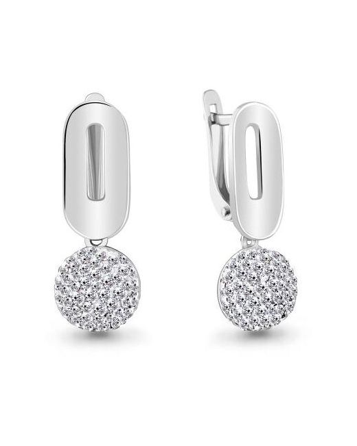 Diamant-Online Серебряные серьги Aquamarine А49504 с ювелирным кристаллом