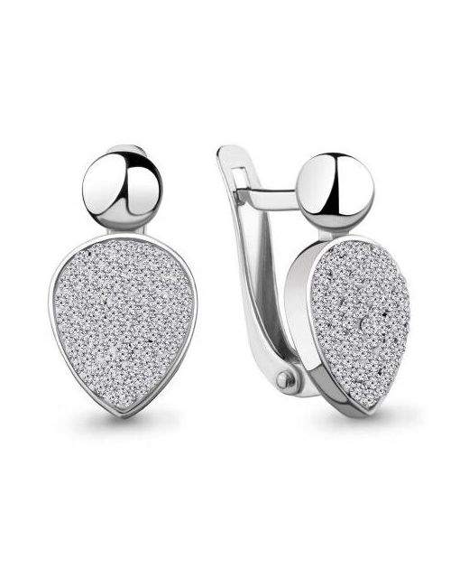 Diamant-Online Серебряные серьги Aquamarine А49517 с ювелирным кристаллом